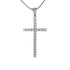 18k White Gold Square Edge Cubic Cross Necklace