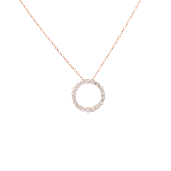 14k Rose Gold (0.40 Ct. Tw.) Diamond Circle of Life Necklace