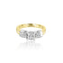 18k T-tone Three Stone Cubic Engagement Ring