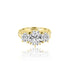 18k Yellow Gold Three Stone Ring Cubic Engagement