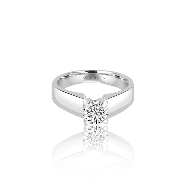 14k White Gold Solitaire Engagement Ring