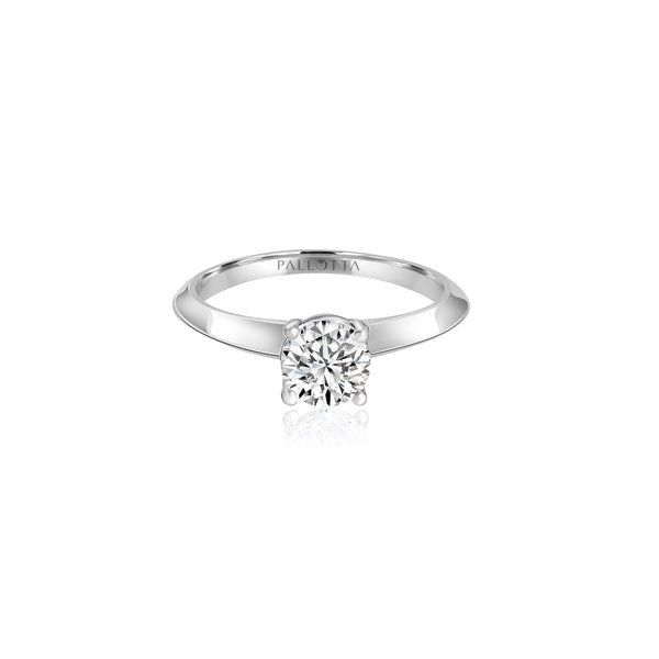 18k White Gold Solitaire Knife Edge Engagement Ring
