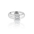 14k White Gold Princess Half Bezel Engagement Ring