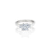14k White Gold Princess Center Accent Engagement Ring