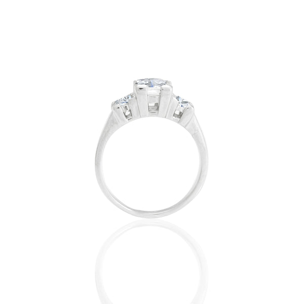 18k White Gold Princess Engagement Ring