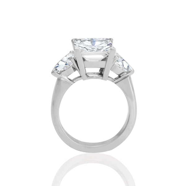 18k White Gold Princess & Pear Accent Engagement Ring