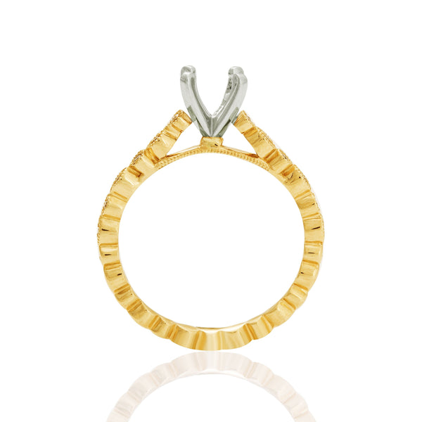 14k Yellow Gold Round Engagement Ring