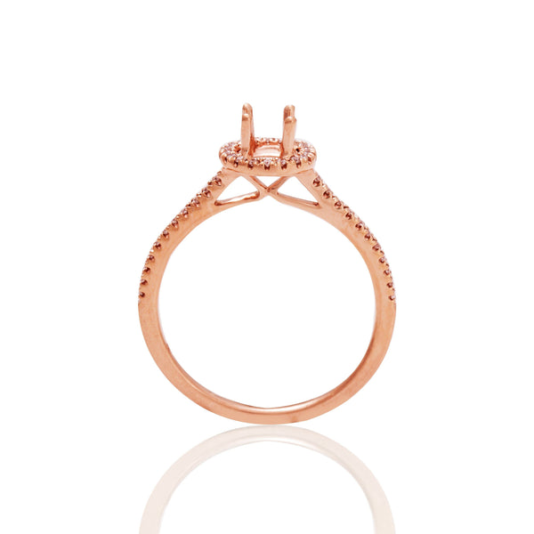 14k Rose Gold Halo Engagement Ring