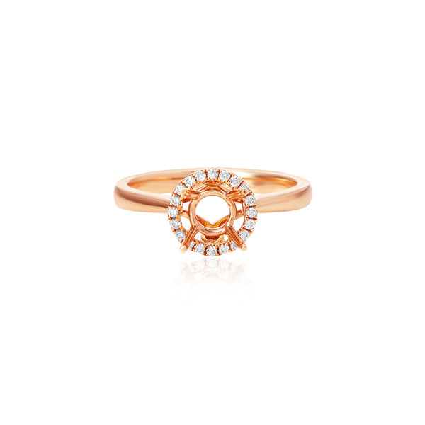 18k Rose Gold Halo Engagement Ring