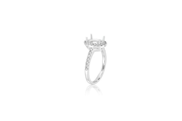 14k White Gold (0.32 Ct. Tw.) Lab Oval Engagement Ring