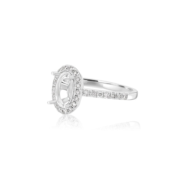14k White Gold (0.40 Ct. Tw.) Lab Oval Engagement Ring