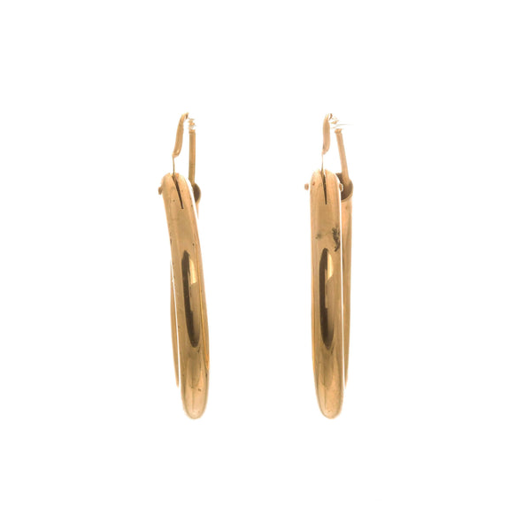 18k Yellow Gold Tube Style Hoop Scarlett Earrings