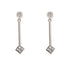 18k White Gold Cubic Stud Post Maci Earrings