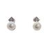 18k White Gold Pearl Cubic Post Josie Earrings