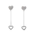 18k White Gold Cubic Heart Drop Mikayla Earrings