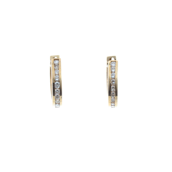 18k Yellow Gold Diamond Huggie Aleah Earrings