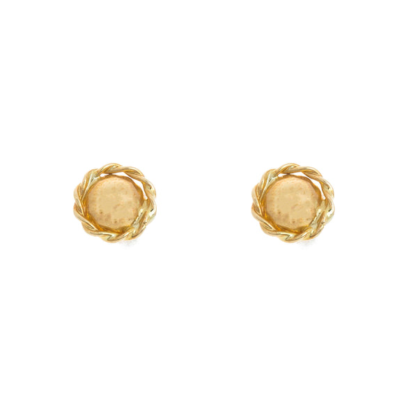 18k Yellow Gold Round Style Post Alicia Earrings