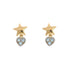 14k Rose Gold Halo Cubic Star Earrings.
