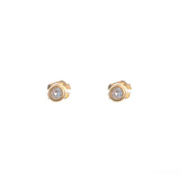 18k Yellow Gold Bezel Cubic Braelyn Earrings