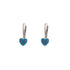 18k White Gold Puffed Heart Blue Lever Miriam Earrings
