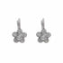 18k White Gold Floral Round Lever back Monica Earrings