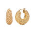 18k Yellow Gold Puff Hoop Earrings