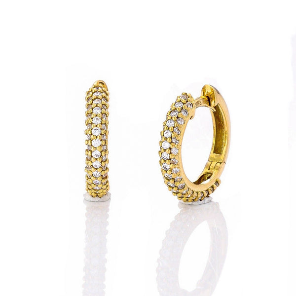 18k Yellow Gold Huggie Medium Earrings