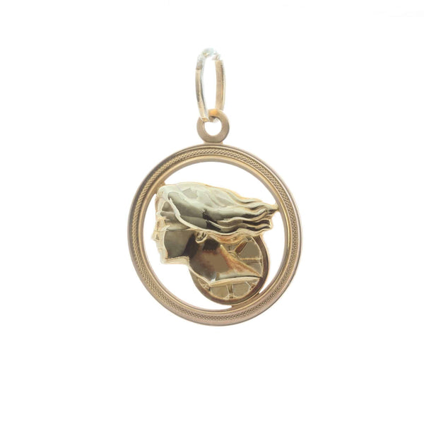 18k Yellow Gold Lady Justice Pendant