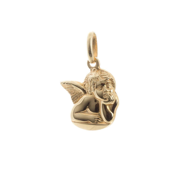 18k Yellow Gold Cut out Angel Pendant