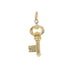 18k Yellow Gold old Fashion Puffed Key Charm Pendant