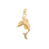 18k Yellow Gold Puffed Two Sided Dolphin Pendant