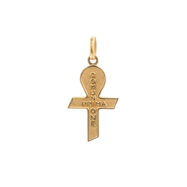 18k Yellow Gold Communion Cross Style Pendant