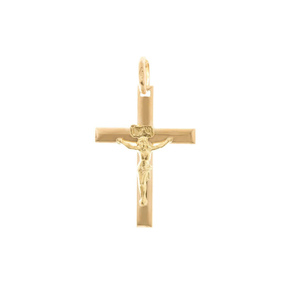 18k Yellow Gold Crucifix Cross Pendant