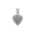 18k White Gold Puffed Open back Cubic Heart Pendant