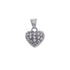 18k White Gold Heart Cubic Italy Pendant