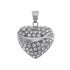 18k White Gold Large Heart Cubic Italy Pendant