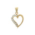 18k Yellow Gold Open Heart Cubic Italy Pendant