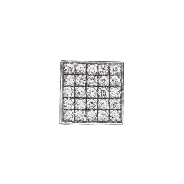 18k White Gold Cubic Square Slider Italy Pendant
