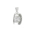 18k White Gold Princess Abstract Cubic Drop Pendant