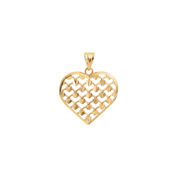 18k Yellow Gold Large Flat Heart Pendant