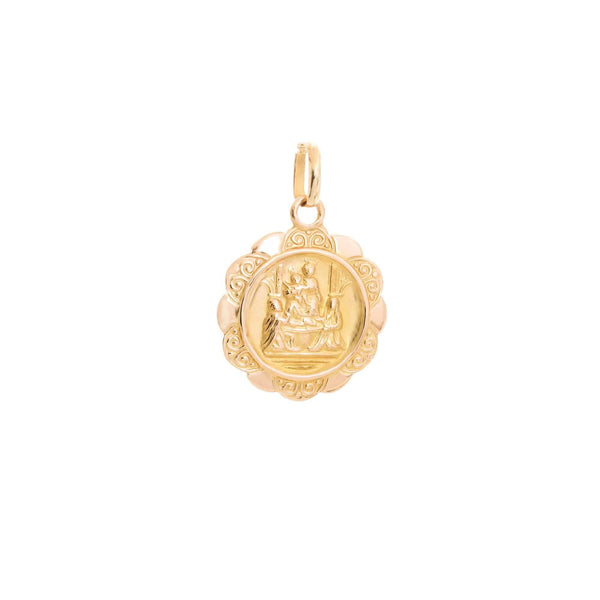 18k Yellow Gold Traditional Baptism Italy Pendant
