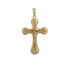 18k Yellow Gold Large Cross Curved Edges Pendant