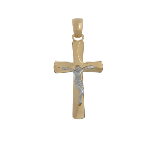 18k T-tone Fancy Cross from Italy Pendant