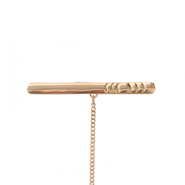 18k Yellow Gold Tie Bar Safety Chain