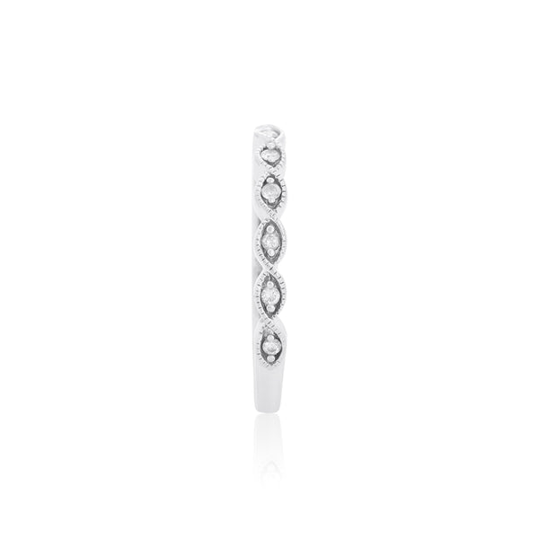 14k White Gold (0.14 Ct. Tw) Marquise Stacking Ring